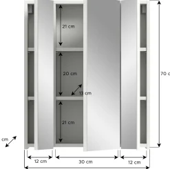 Spiegelschrank Ice Linus Xonox - Weiß - 60x70x18 cm