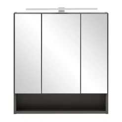 Spiegelschrank Karan 60cm 3 Türen mit Beleuchtung - anthrazit