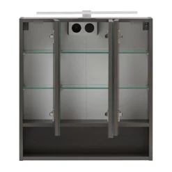 Spiegelschrank Karan 60cm 3 Türen mit Beleuchtung - anthrazit