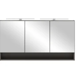 Spiegelschrank Karan 120cm 3 Türen mit Beleuchtung - anthrazit
