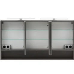 Spiegelschrank Karan 120cm 3 Türen mit Beleuchtung - anthrazit