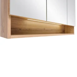 Spiegelschrank Karan 100cm 3 Türen mit Beleuchtung - Eiche