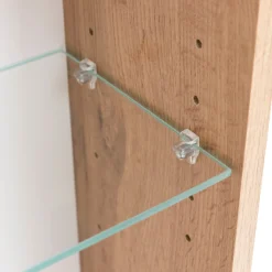 Spiegelschrank Karan 120cm 3 Türen mit Beleuchtung - Eiche