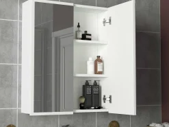 Spiegelschrank Kayla - 60x17x77cm - 2 Türen - weiß
