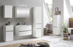 Spiegelschrank Kornel 80cm 3 Türen und LED-Beleuchtung - weiß