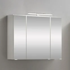Spiegelschrank Kornel 80cm 3 Türen und LED-Beleuchtung - weiß