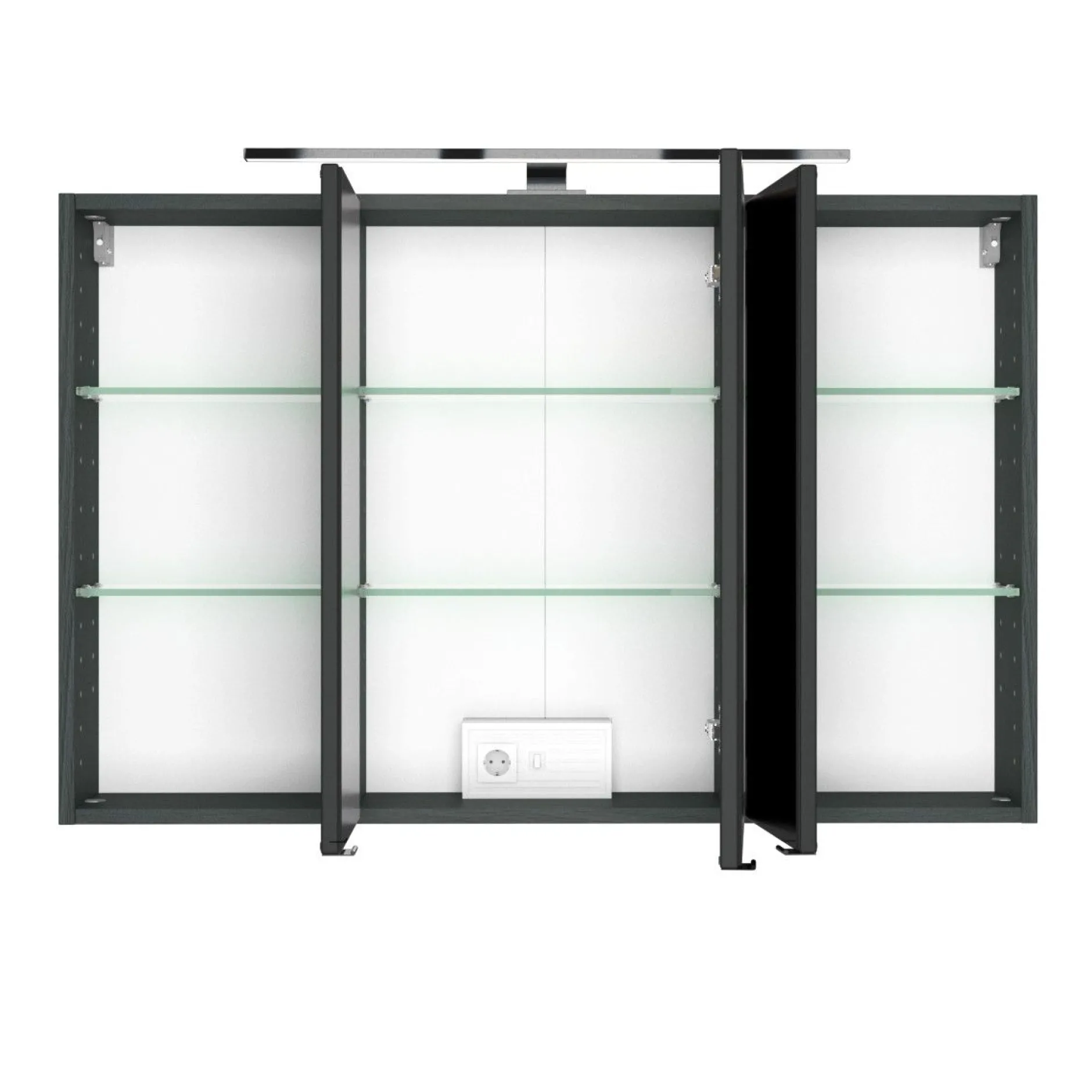 Spiegelschrank Pisca 100cm 3 Türen - graphitgrau