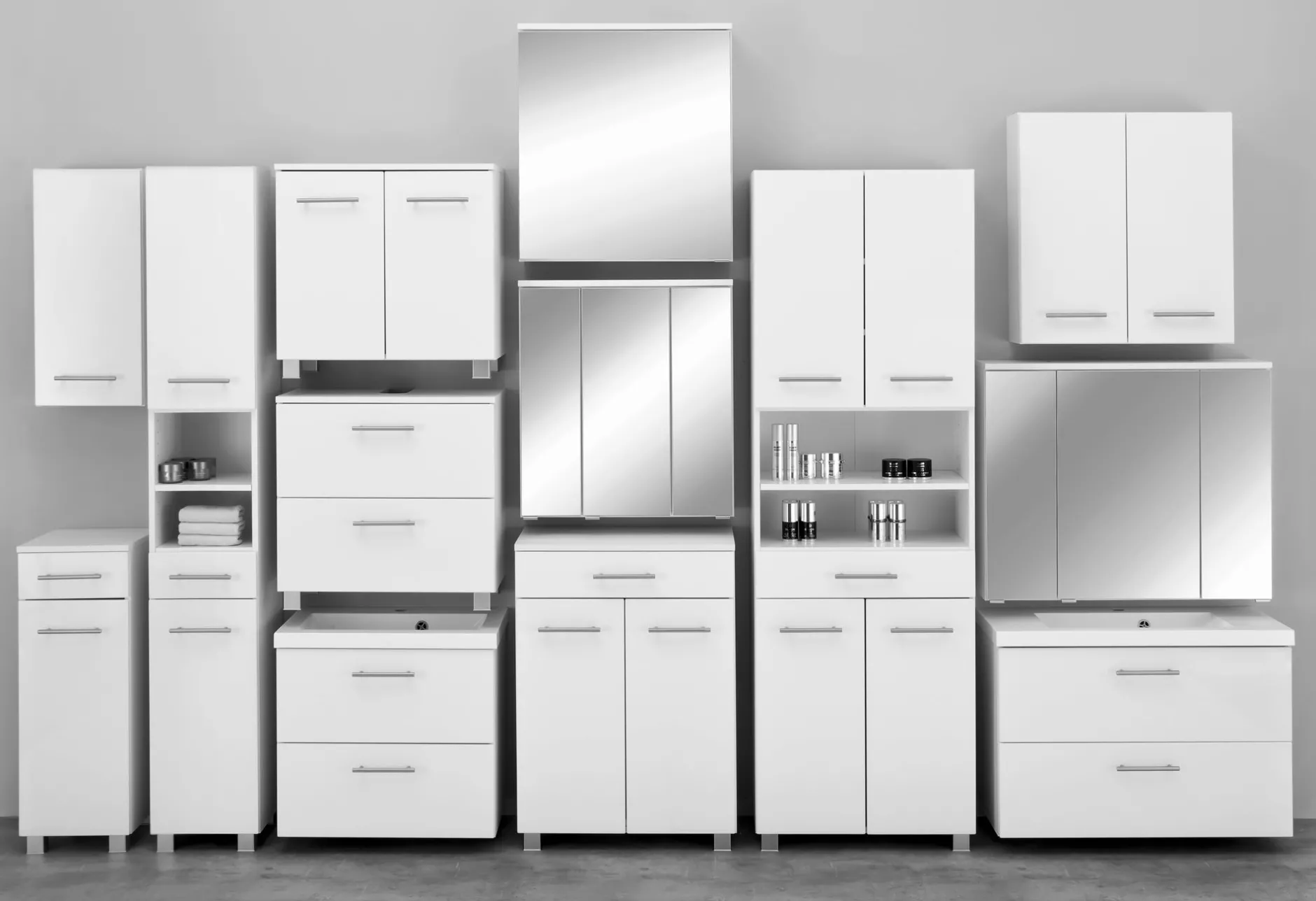 Spiegelschrank Pollet 80cm 3 Türen - weiß