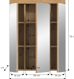 Spiegelschrank Scout Xonox - Salbeigrün & Artisan Eiche - 60x79x18 cm