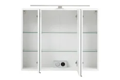 Spiegelschrank Stivan 80cm 3 Türen und LED-Beleuchtung - weiß