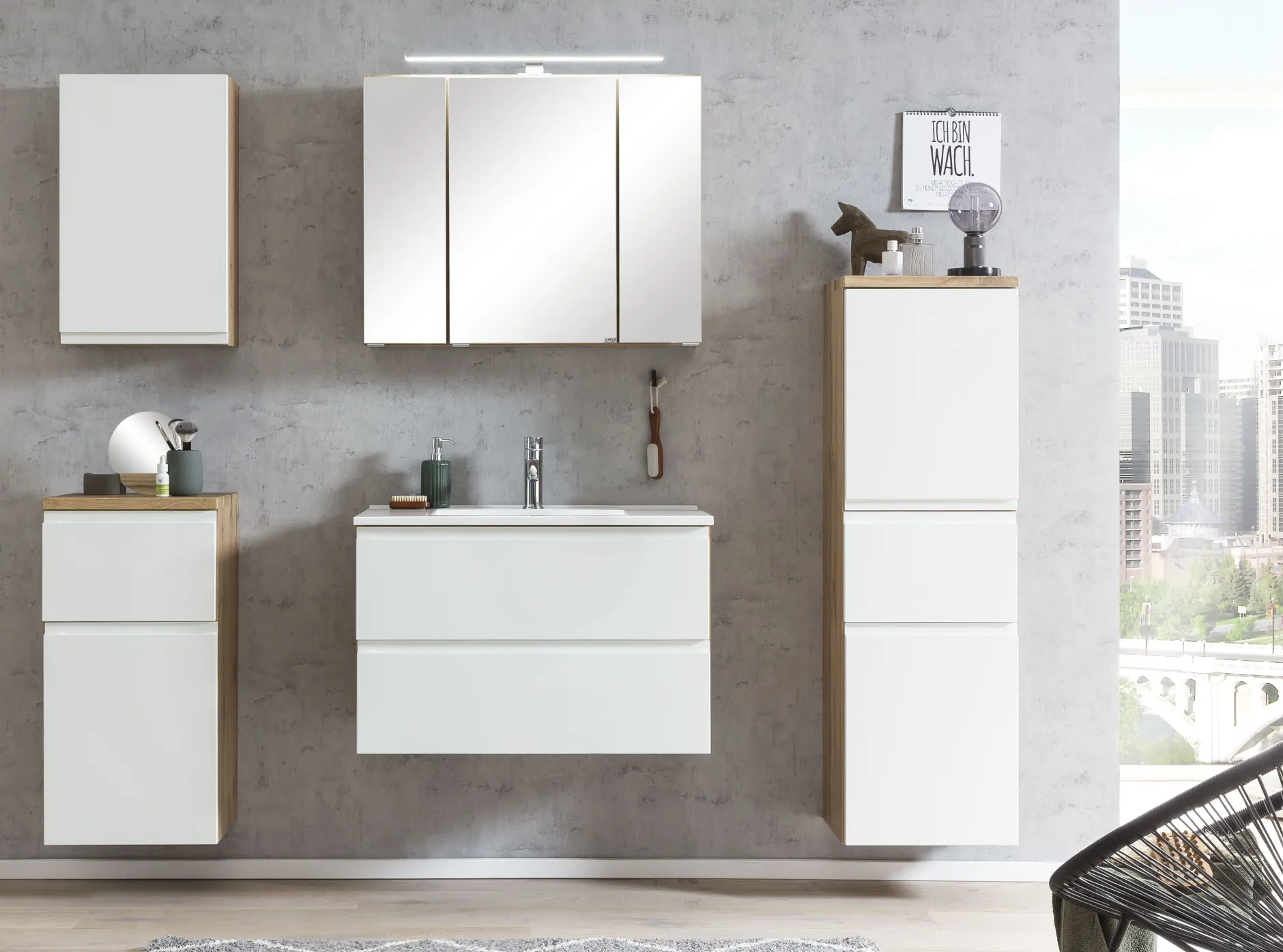 Spiegelschrank Varese | 80 x 20 x 64 cm | Oxid Stone Design