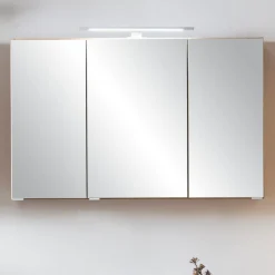 Spiegelschrank Vikas 100cm 3 Türen mit Beleuchtung - Eiche