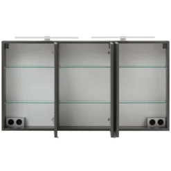 Spiegelschrank Vikas 120cm 3 Türen mit Beleuchtung - Eiche