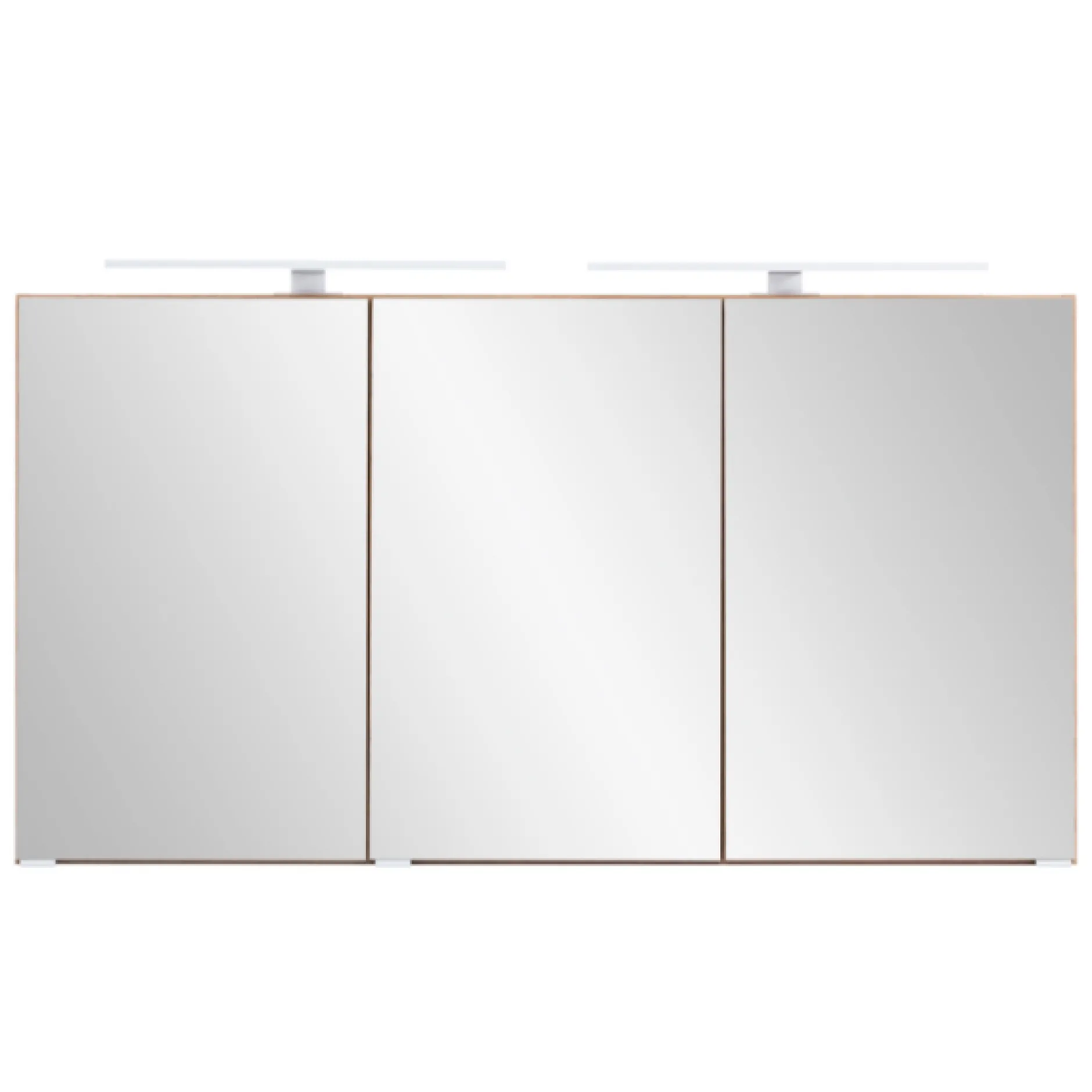 Spiegelschrank Vikas 120cm 3 Türen mit Beleuchtung - Eiche