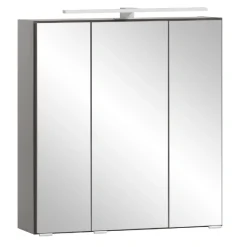 Spiegelschrank Vikas 60cm 3 Türen mit Beleuchtung - anthrazit