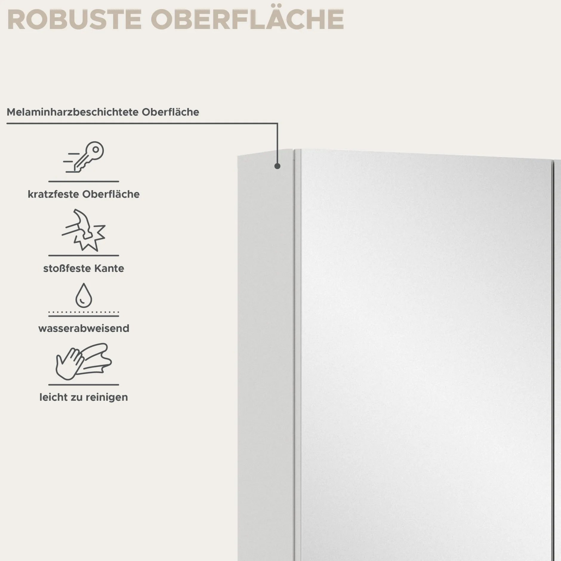 Spiegelschrank Vira Xonox - Melamin Weiß - 60x77x18 cm