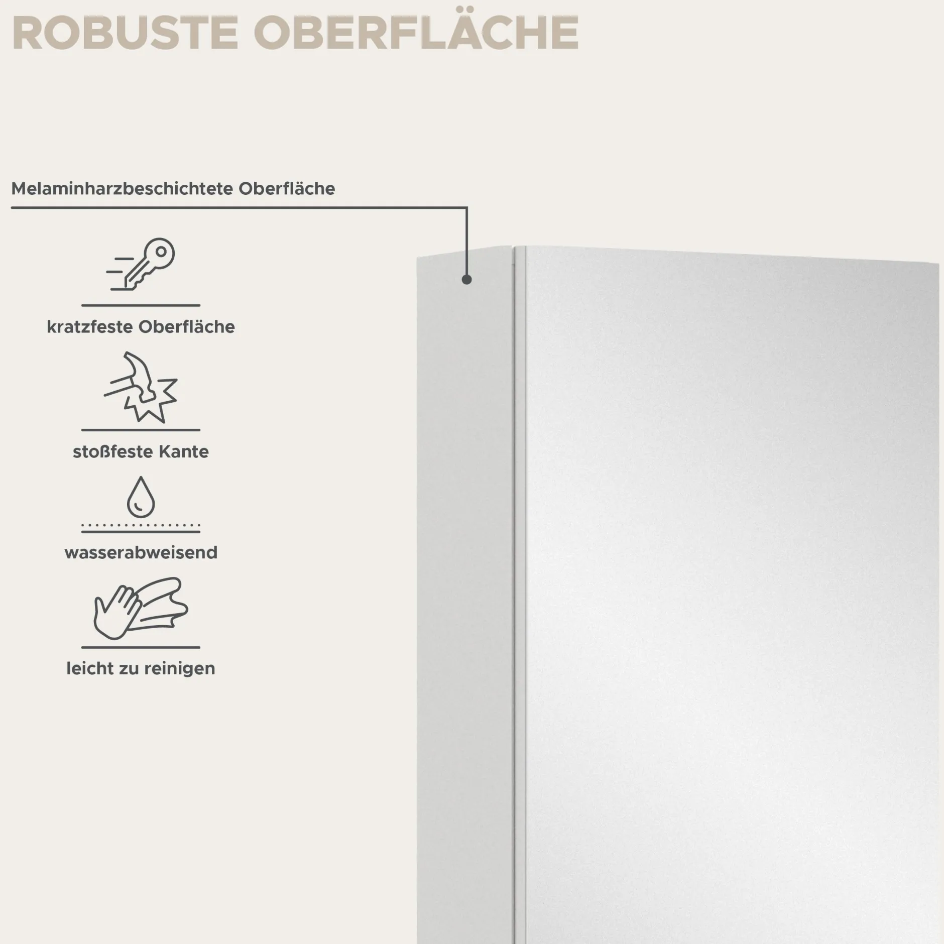 Spiegelschrank Vira Xonox - Weiß Melamin - 38x77x18 cm