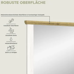 Spiegel Verona Xonox in Sibiu Lärche Imitation - 82x70x4 cm - Weiß/Natur