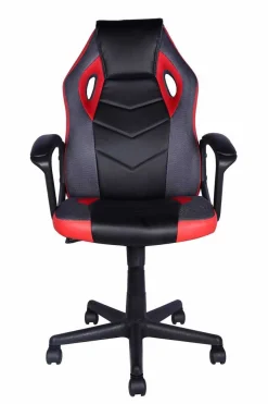 Spielstuhl Tiger - 57.5x65x102.5cm - verstellbar - drehbar - schwarz/rot