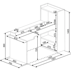 Spieltisch Zayn 150x70x140cm Spanplatte - anthrazit