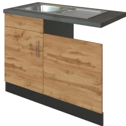 Spüle Sorrella 110cm für Geschirrspüler 1 Tür - Eiche/Graphit