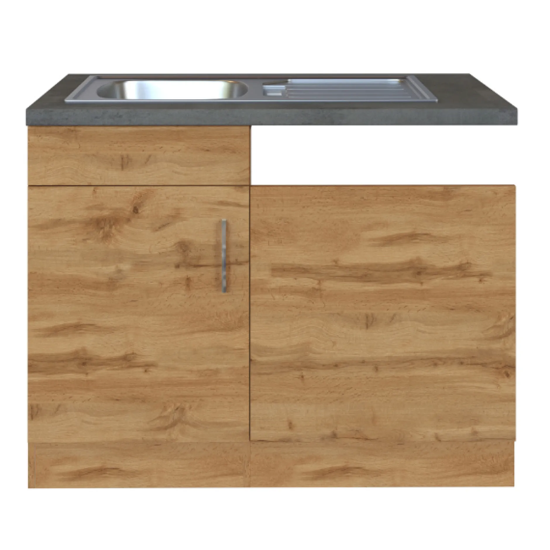 Spültisch Sorrella 110cm für Geschirrspüler 1 Tür - Eiche/Beton