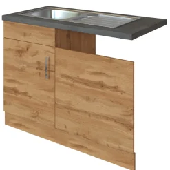 Spültisch Sorrella 110cm für Geschirrspüler 1 Tür - Eiche/Beton