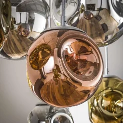 Stallone Hängeleuchte 145 cm-Gold,Kupfer,Chrom Glas
