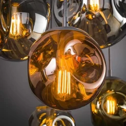 Stallone Hängeleuchte 145 cm-Gold,Kupfer,Chrom Glas
