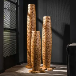Stefanos Stehlampe 104 cm-recyceltes Teakholz