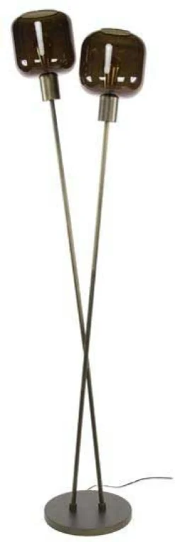Stehleuchte Bronza - 46x30x167cm - 2 Lampen - Glas - Bronze