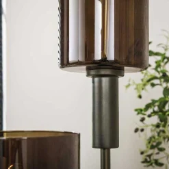 Stehleuchte Sepiora - Ø33x165cm - 3 Lampen - Glas und Metall - braun