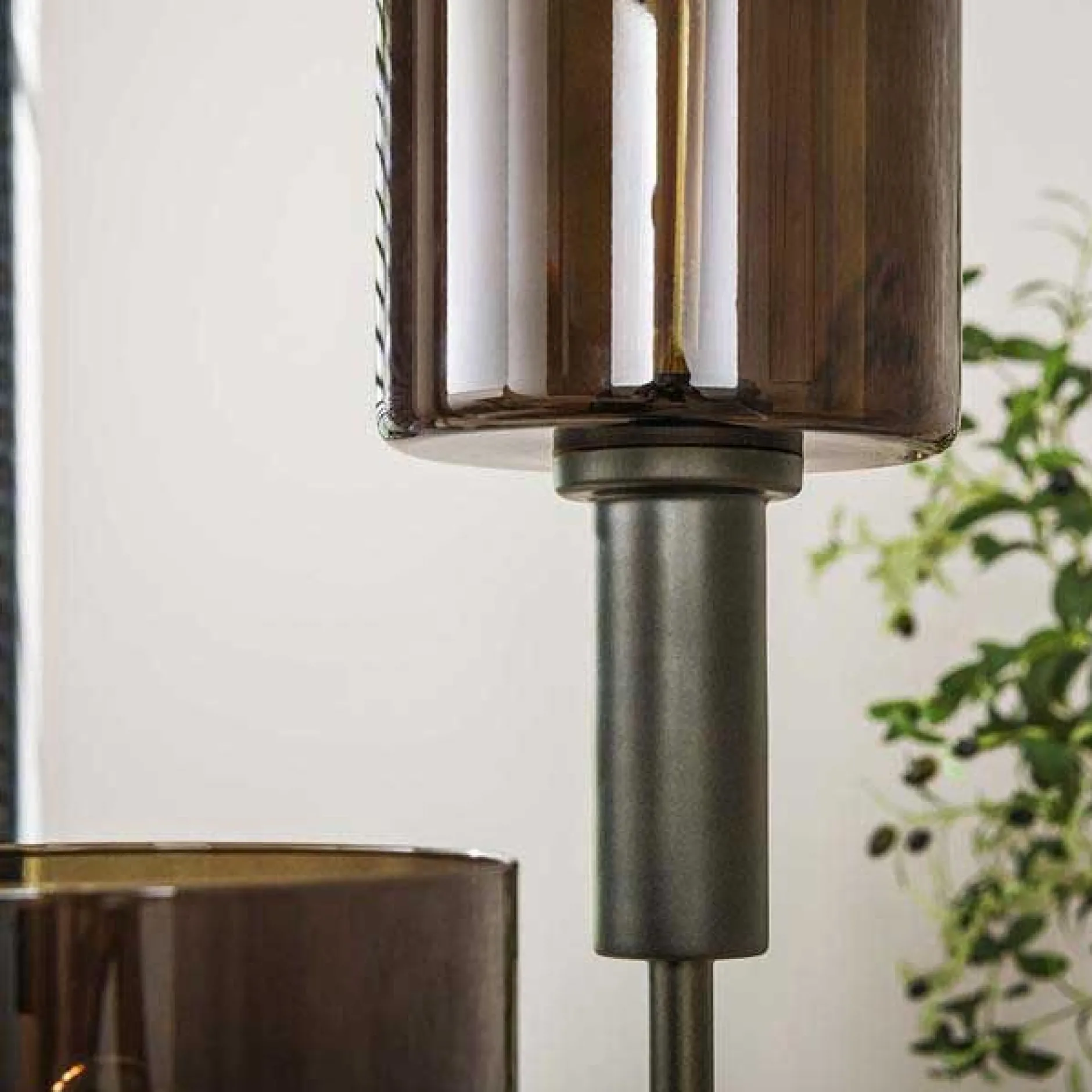 Stehleuchte Sepiora - Ø33x165cm - 3 Lampen - Glas und Metall - braun