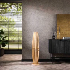 Stehleuchte Vivian - 22x105x22 cm - Mangoholz/Beige