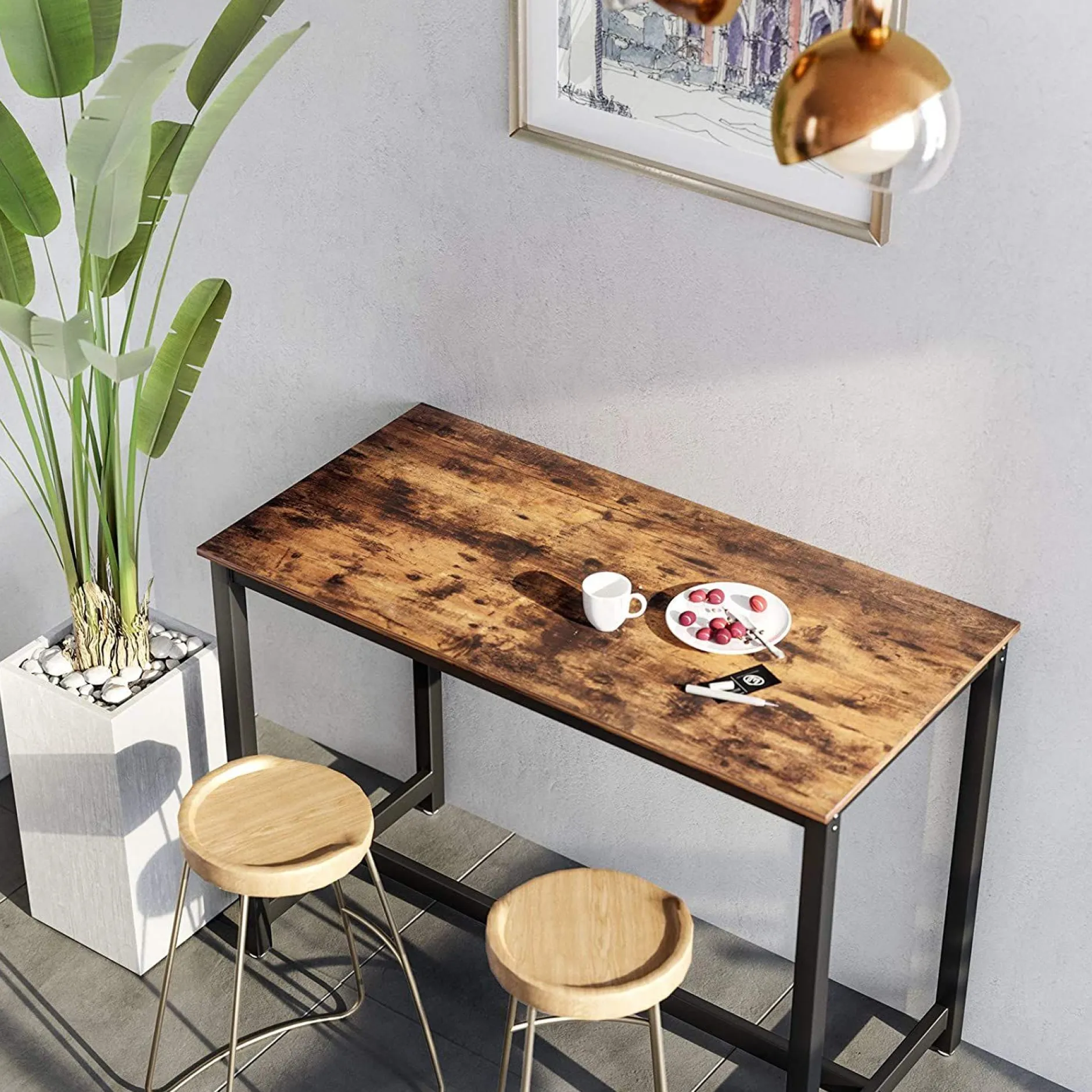 Stehtisch Isolde 120x60 industrial - braun/schwarz