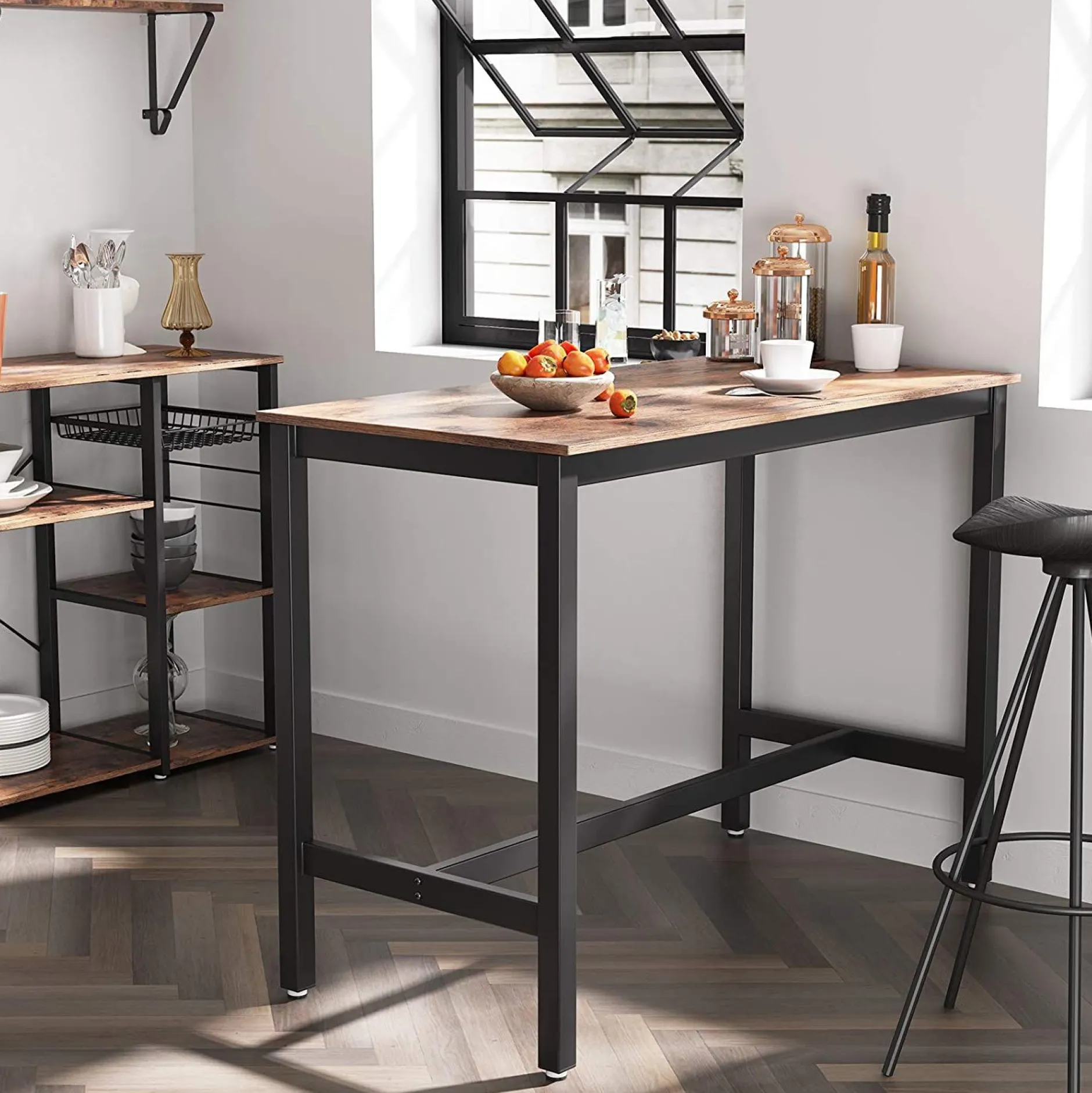 Stehtisch Isolde 120x60 industrial - braun/schwarz