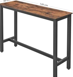 Stehtisch Isolde 120x40 industrial - braun/schwarz