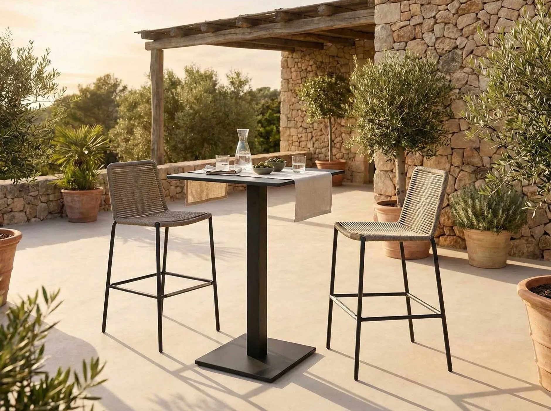 Stehtisch Prada Gescova - Aluminium - 70x70 cm - Dunkelgrau