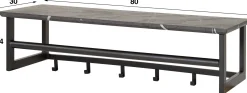 Stilvolle Garderobe - 6 Haken / 3D Melamin Graphit