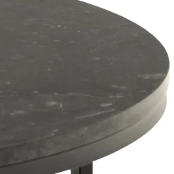 Stilvoller Spiro Couchtisch: Schwarze Marmorplatte, 80x40cm