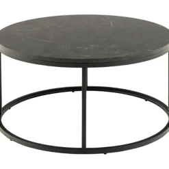 Stilvoller Spiro Couchtisch: Schwarze Marmorplatte, 80x40cm