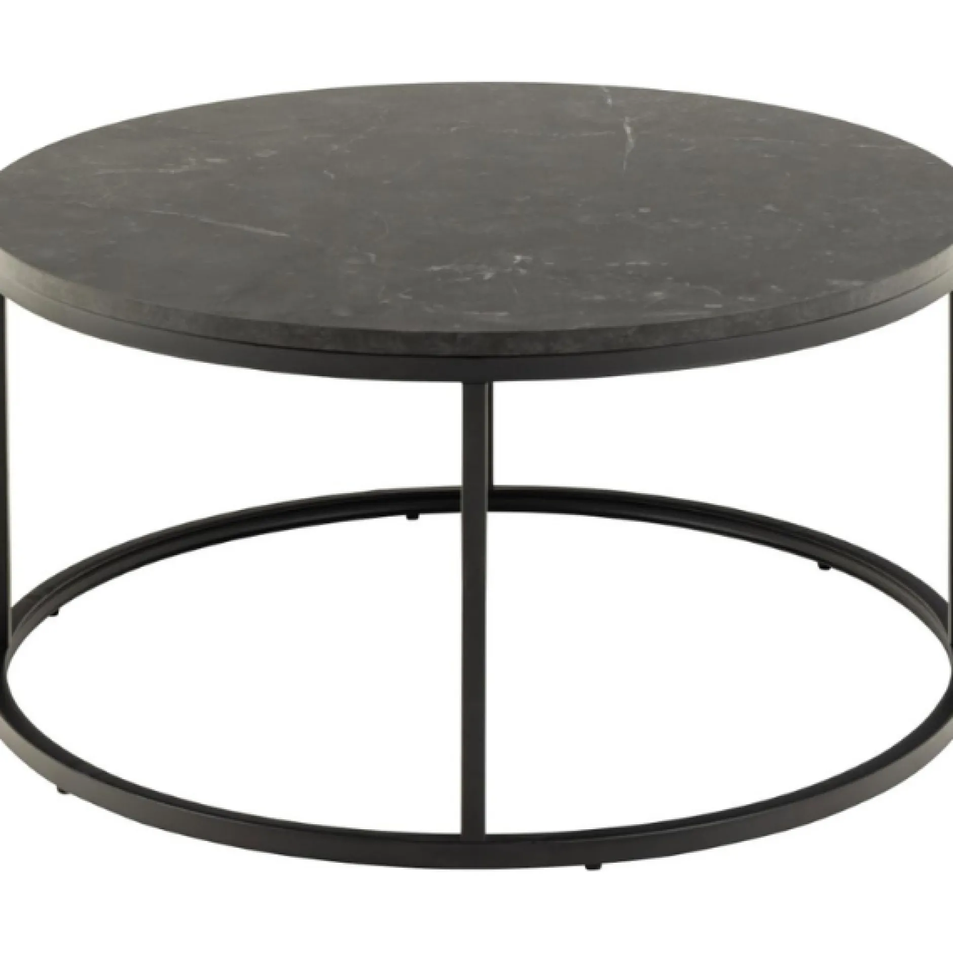 Stilvoller Spiro Couchtisch: Schwarze Marmorplatte, 80x40cm