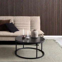 Stilvoller Spiro Couchtisch: Schwarze Marmorplatte, 80x40cm
