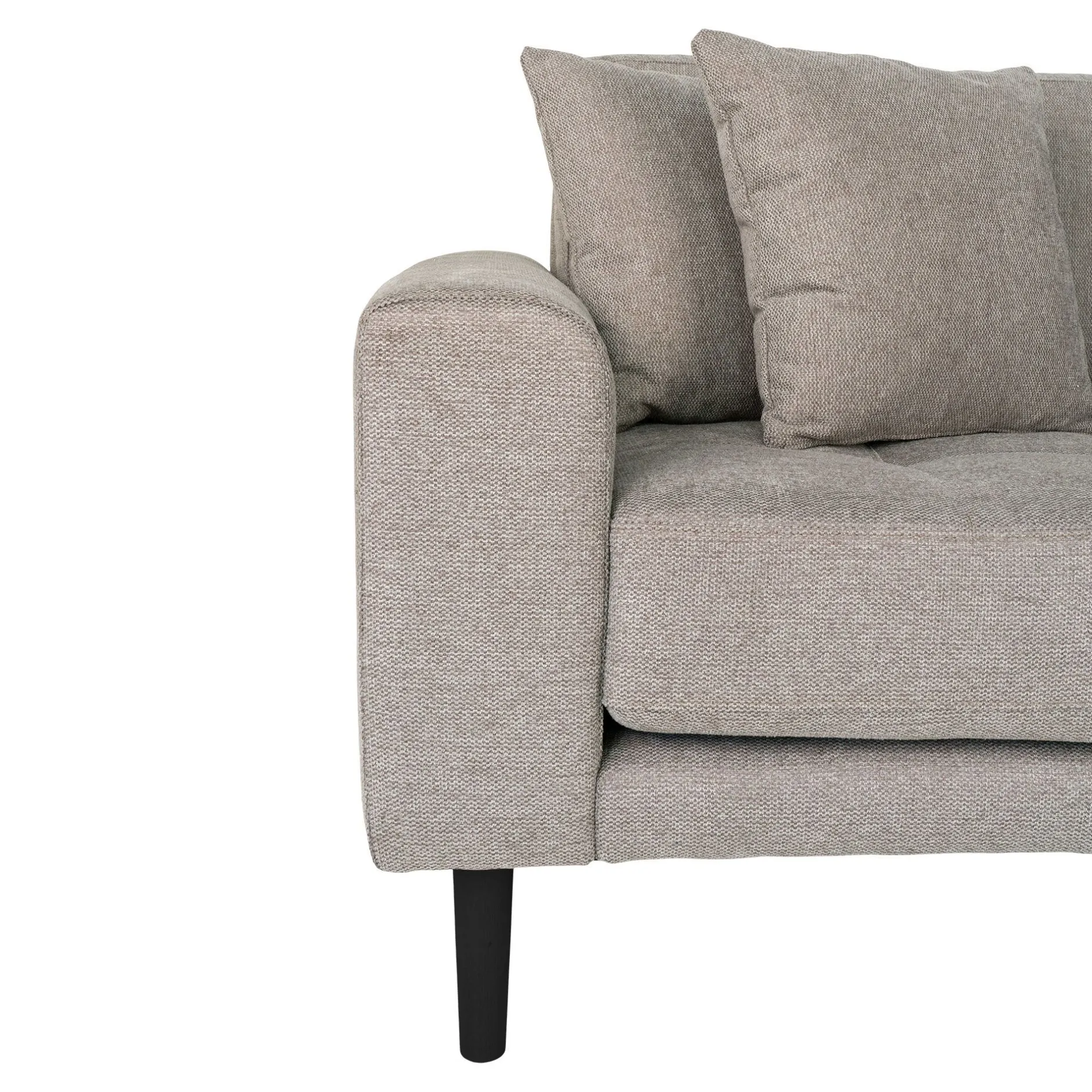 Stone Lido Lounge Sofa mit 4 Kissen und schwarzen Holzbeinen