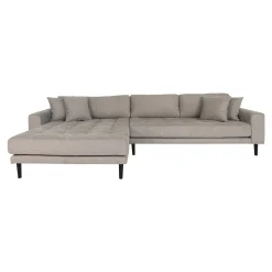 Stone Lido Lounge Sofa mit 4 Kissen und schwarzen Holzbeinen