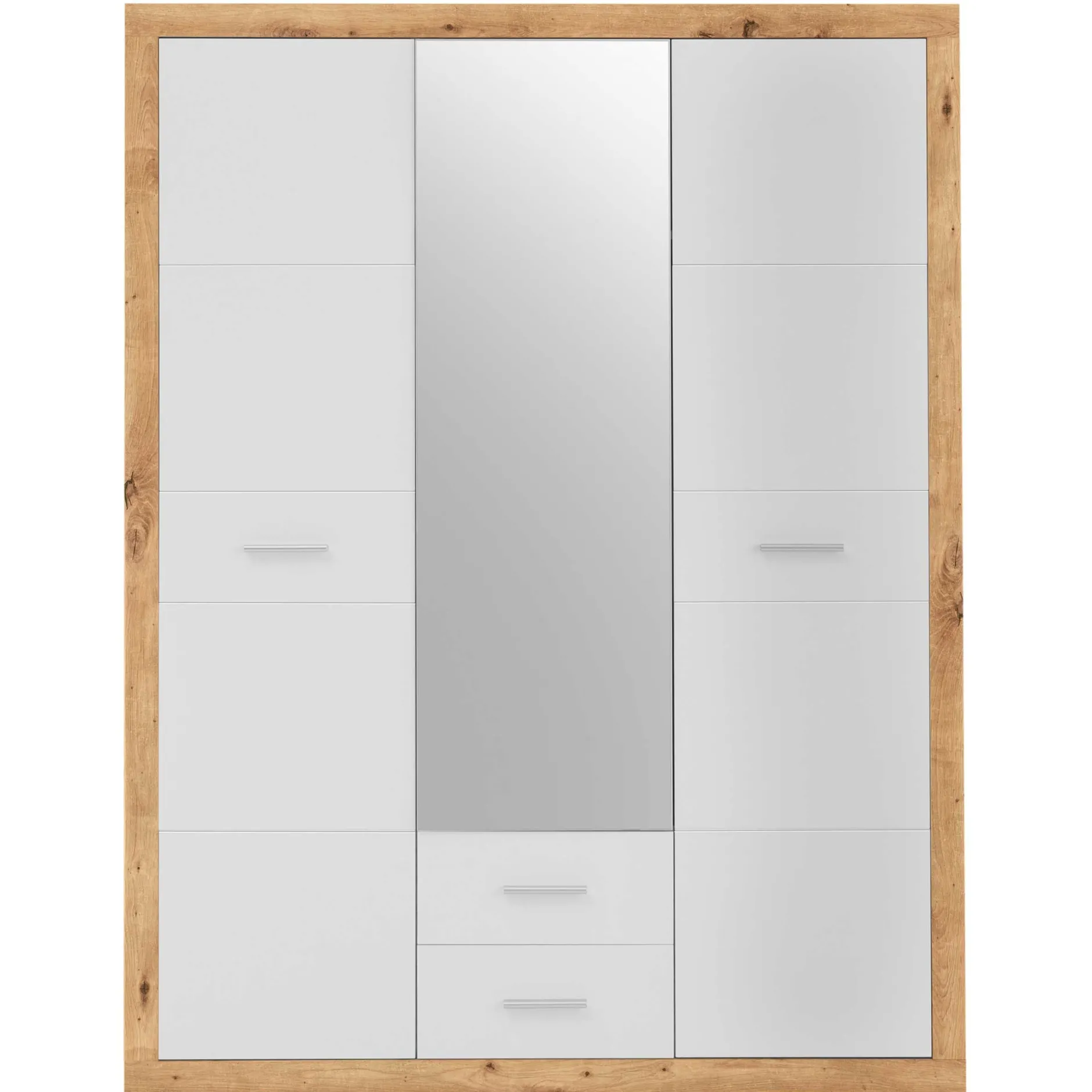 Storck 151cm 3 Türen und 2 Schubladen mit Spiegel - Artisan Eiche/Weiß