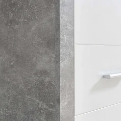Storck Kleiderschrank 151cm mit 3 Türen und 2 Schubladen und Spiegel - Beton/Weiß