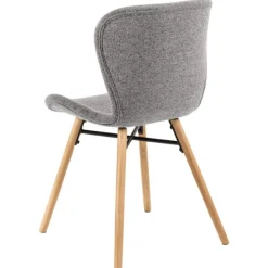 Stuhl aus Stoff Tilda mit schrägen Beinen - grau/gelb