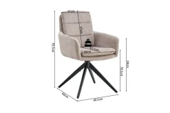 Stuhl Isolde | 59 x 65 x 93 cm | Hellgrau