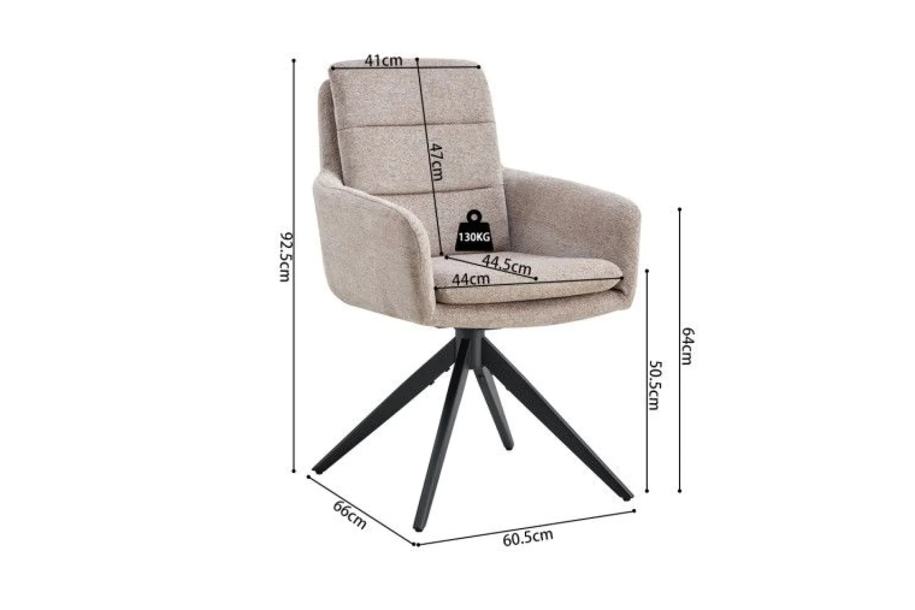 Stuhl Isolde | 59 x 65 x 93 cm | Hellgrau